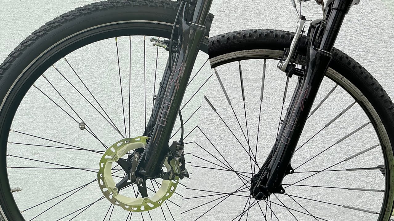 Fahrrad Felgen bzw. Backen Bremsen auf Scheibenbremse umbauen