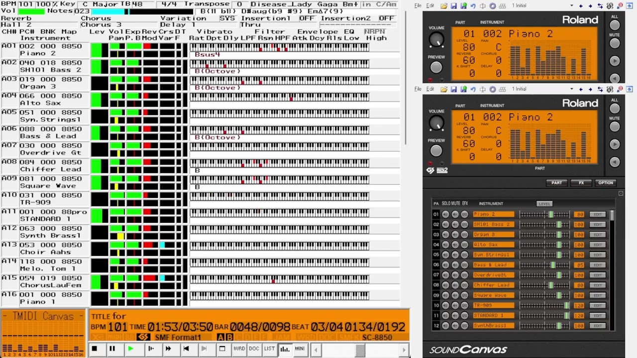【 MIDI 】Lady Gaga - Disease  _ Bm-B key     midi伴奏