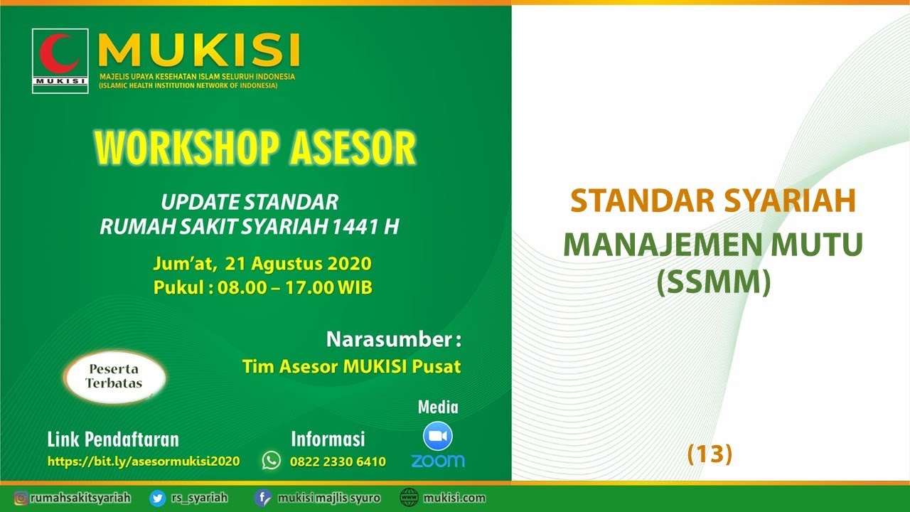 Workshop Asesor RS Syariah 13 SSMM