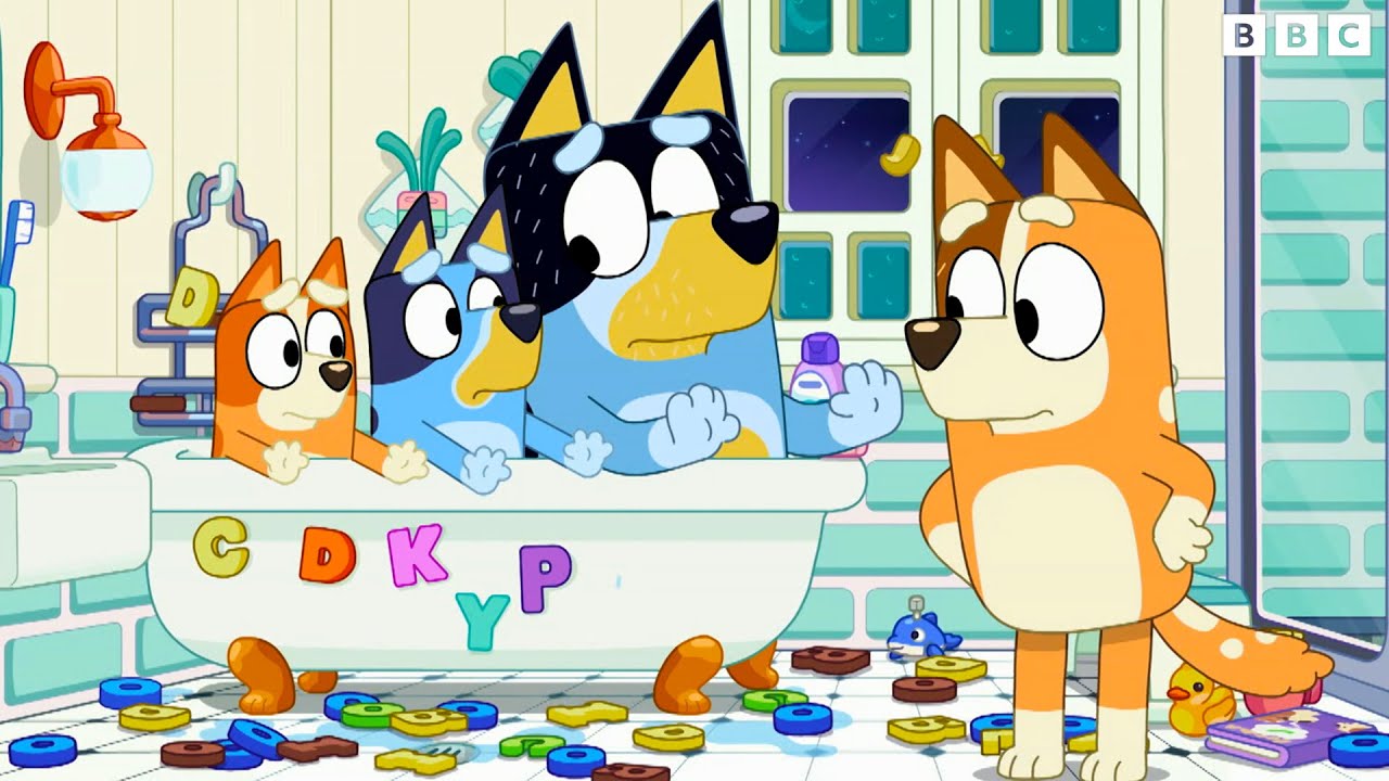 Bluey Tricks Dad - Burger Shop in the Bath | Blue Monday | CBeebies