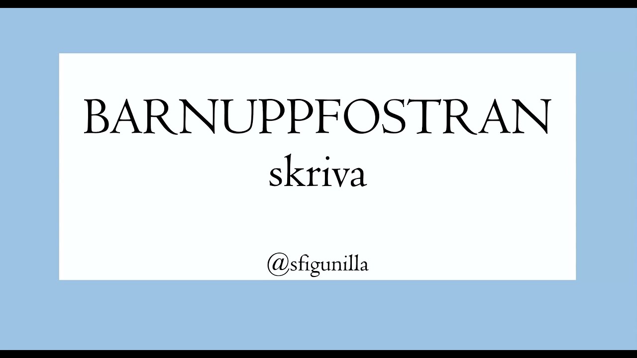 sfigunilla SKRIVA C BARNUPPFOSTRAN