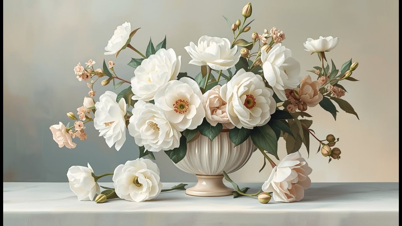 Art Frame TV | Bright Floral Still Life  Art | 1 Hour Loop