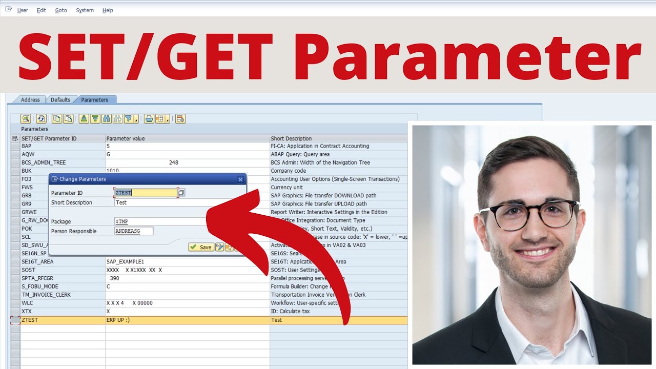 Создайте свой собственный параметр в SAP (Set/Get-Paremter-ID)