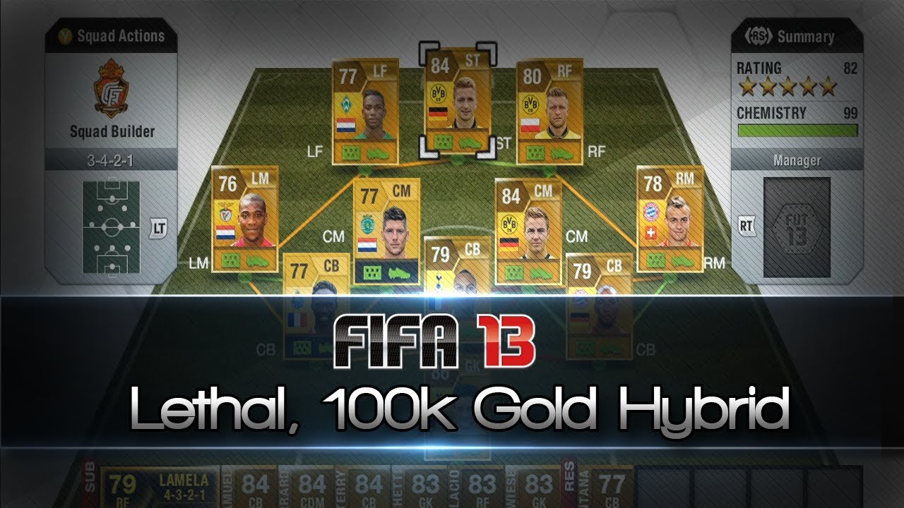 FIFA 13 | Lethal, 100k Hybrid Team! (Ultimate Team Squad Builder)