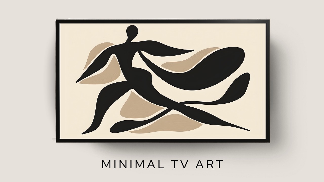 Frame TV Art 4k - Mid Century Abstract Figure Art for TV screensaver (2h)