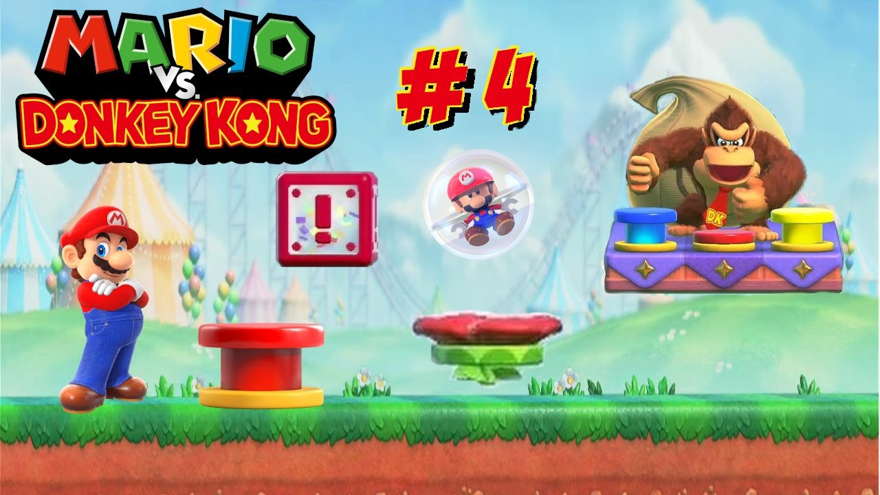 Mario vs. Donkey Kong (Switch) 100% Walkthrough Part 4 World 4 Merry Mini-Land