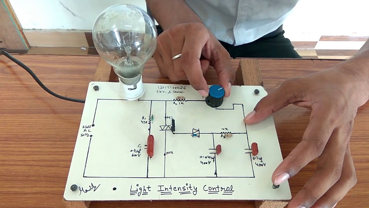 LIGHT INTENSITY CONTROL CIRCUIT USING SCR FULL DEMONSTRATION WITH CICUIT DIAGRAM