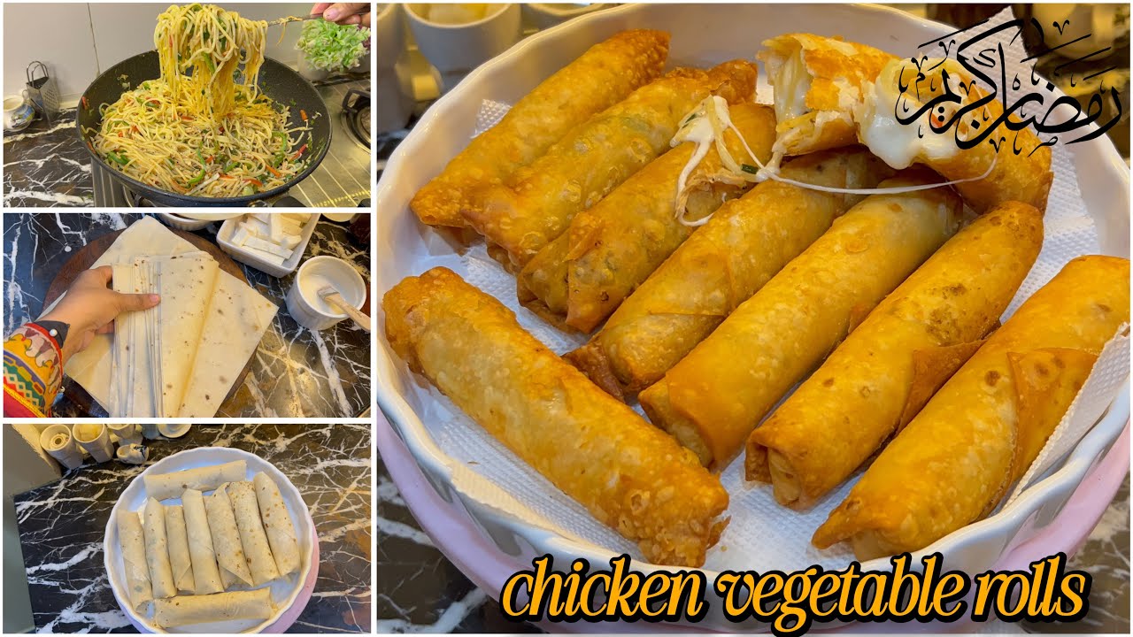 Chicken Spring Rolls Recipe | Chicken Vagetable Rolls Recipe |By Recipe With Tayyaba