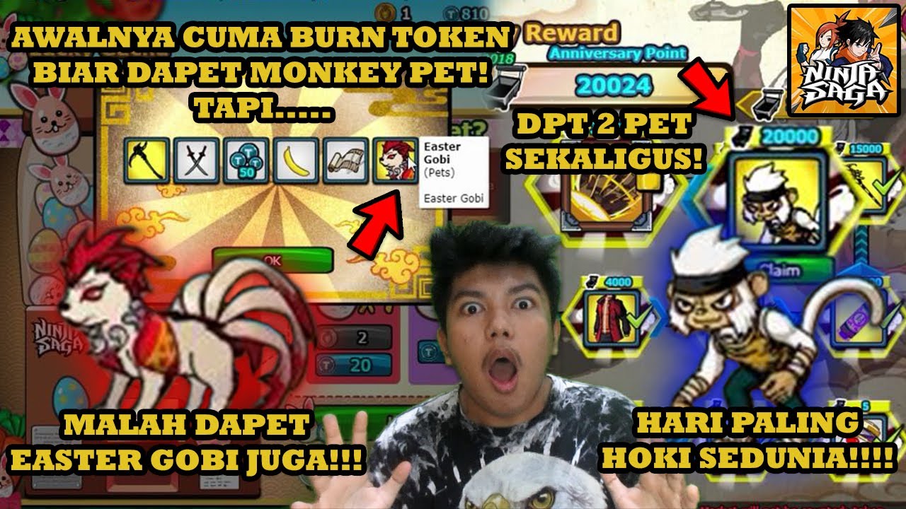 HARI PALING HOKI SEDUNIA!! DAPET 2 PET SEKALIGUS! Easter GOBI dan Silver Monkey KING! - Ninja Saga