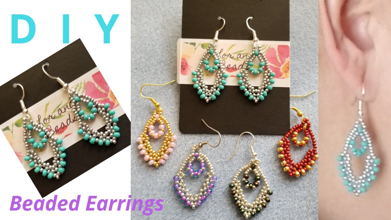 DIY Simple and Easy to make All Seed Beads Beaded Earrings for Beginners/  Aretes / Orecchini / #233