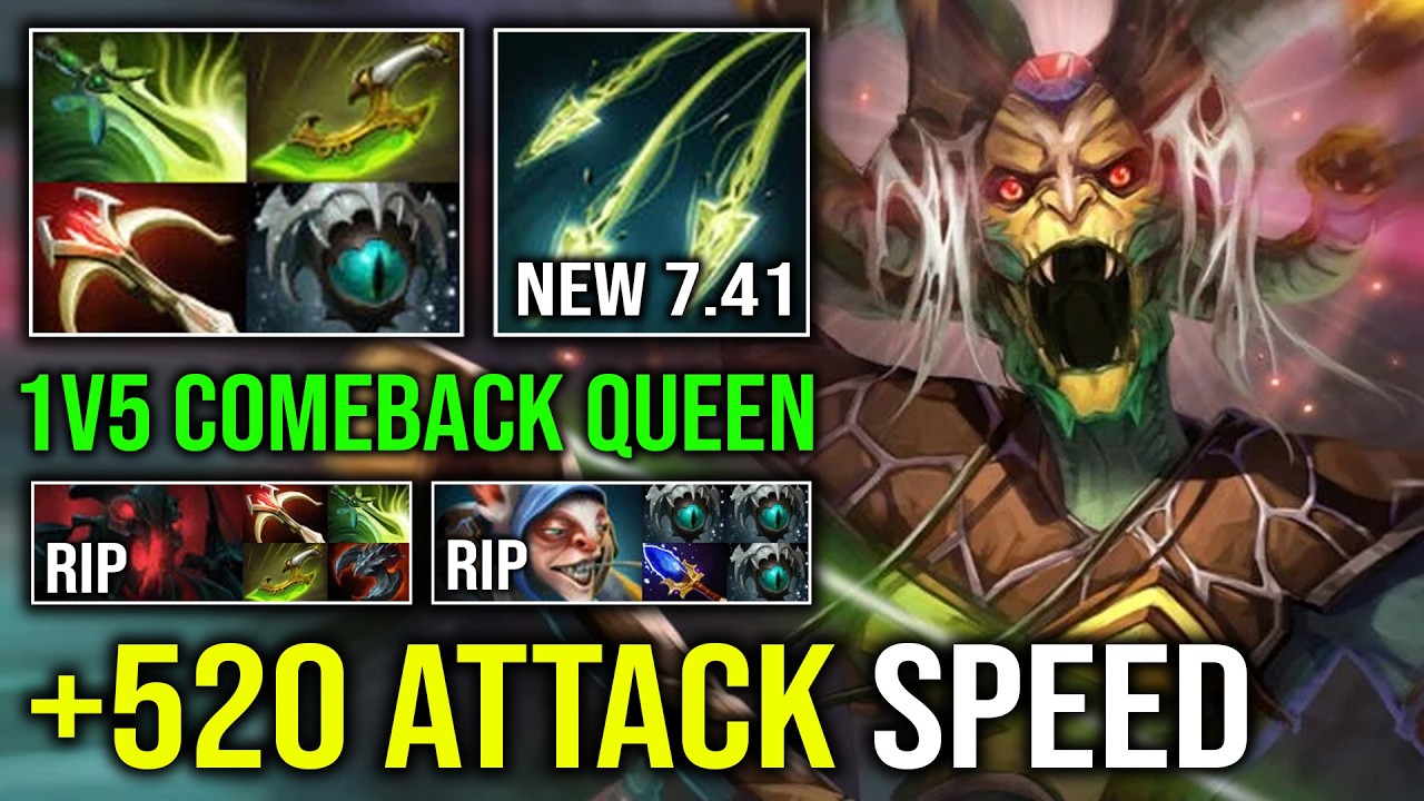 NEW CRAZY 7.41 MEDUSA 1v5 Multishot Comeback 520 Attack Speed Against SF & Meepo Dota 2