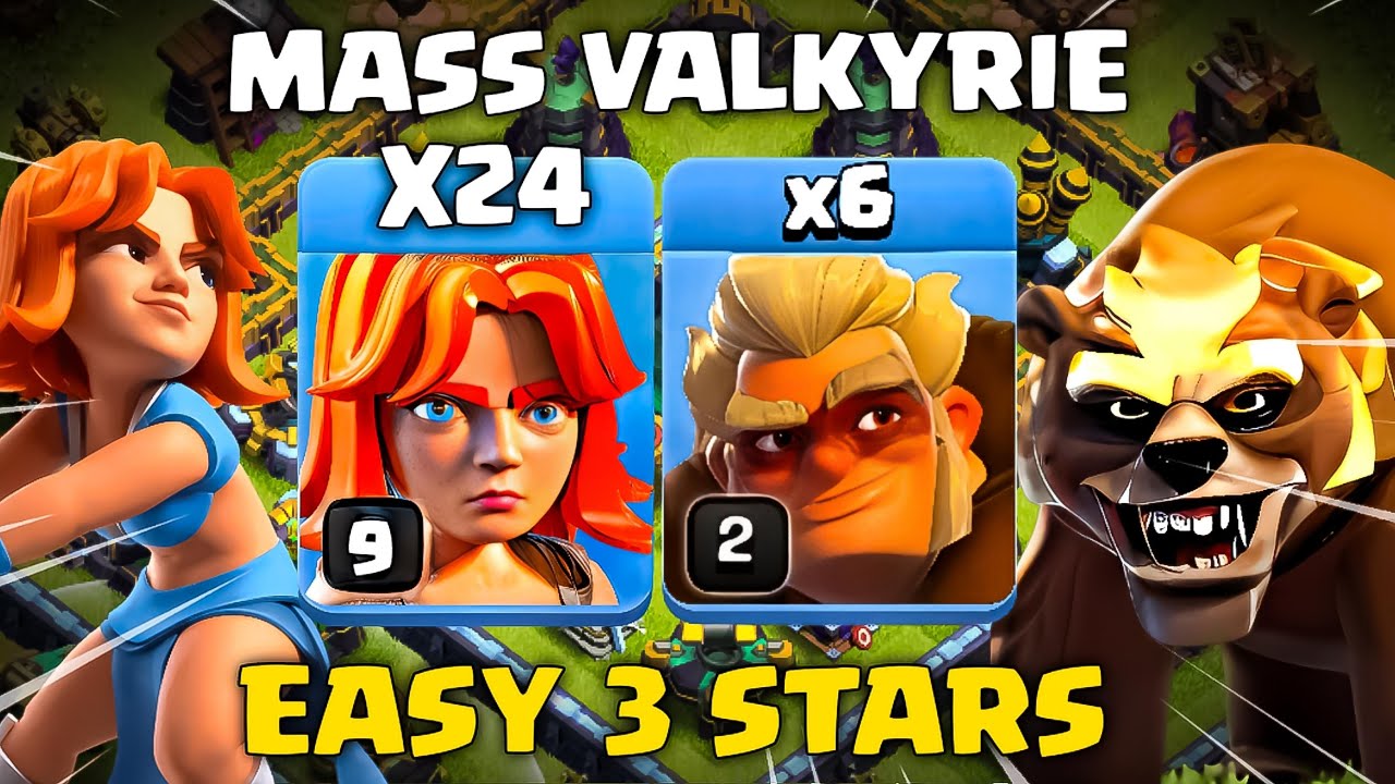 BEST ATTACK!! Th14 Valkyrie Attack Strategy | Th14 Valkyrie Druids | Best Th14 Attack Strategy  Coc