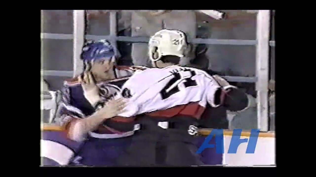 NHL Jan. 18, 1994 Dennis Vial,OTT v Louie DeBrusk,EDM  Ottawa Senators Edmonton Oilers