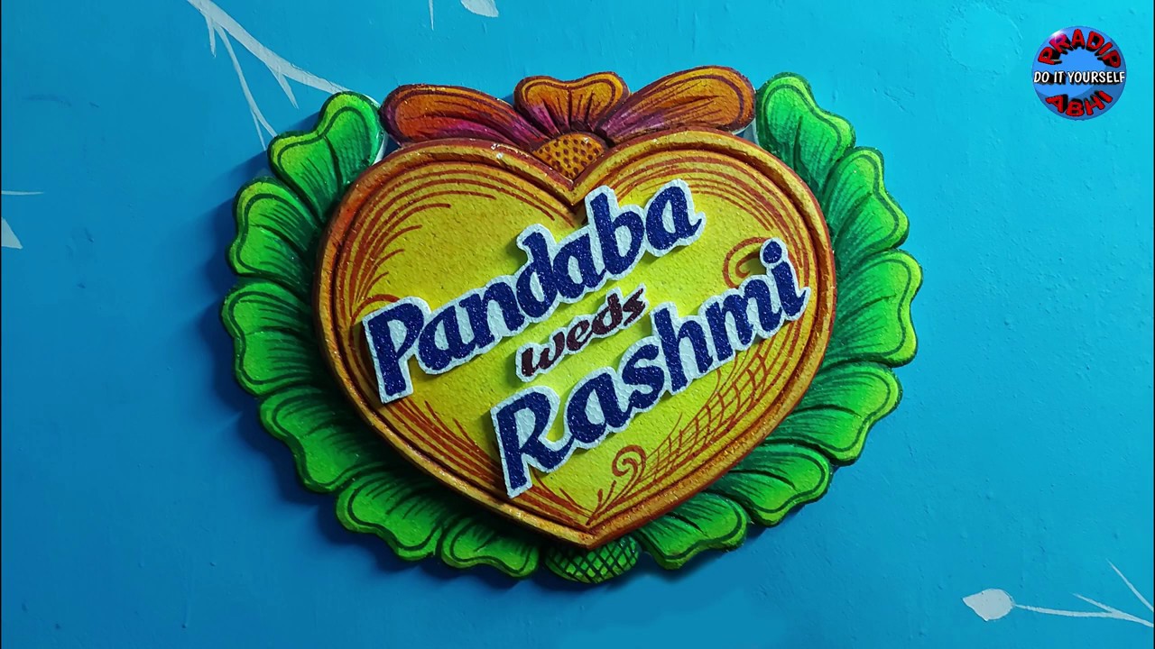 How To Make Thermocol Name Board Design