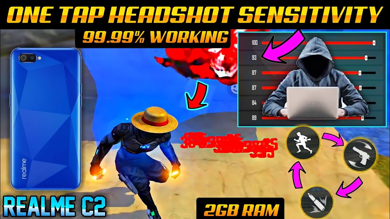 REALME C2 FREE FIRE 📱 SETTINGS+SENSITIVITY+CUSTOM HUD+DPI ⚙️ REALME C2 FREE FIRE HIGHLIGHTS 🎯