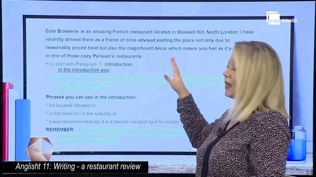 Writing - a restaurant review| Anglisht 11