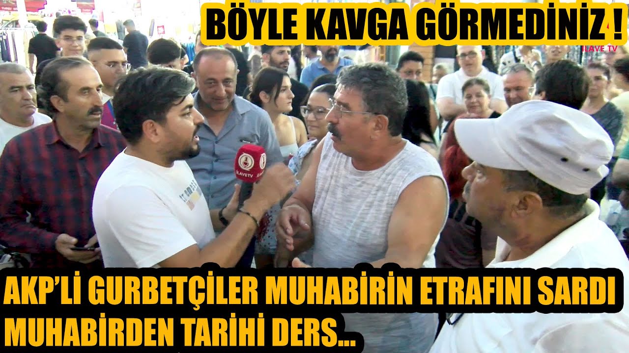 Böyle tartışma görmediniz !  AKP'li gurbetçiler muhabirin etrafını sardı ! Muhabir çileden çıktı !