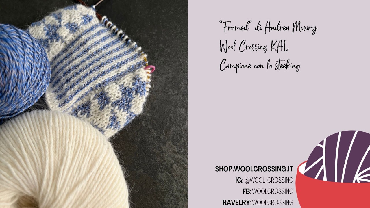 “Framed” di Andrea Mowry - Wool Crossing KAL - Campione con lo steeking