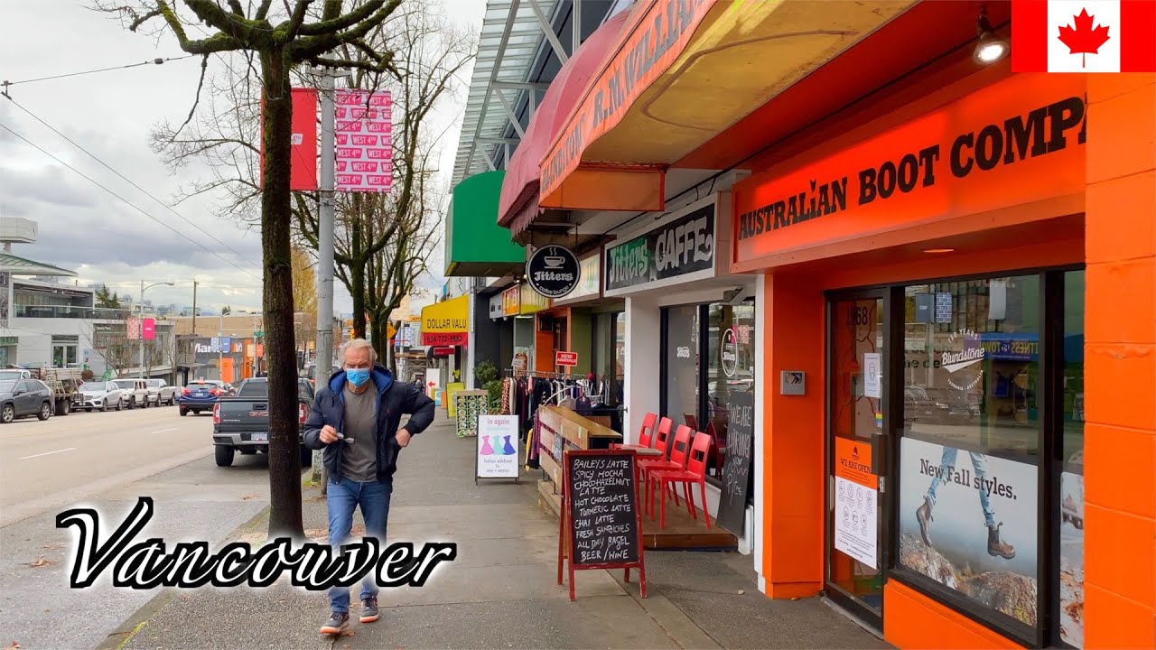 🇨🇦Vancouver Autumn Walk - Kitsilano in Rainy Season - 【4K 60fps】