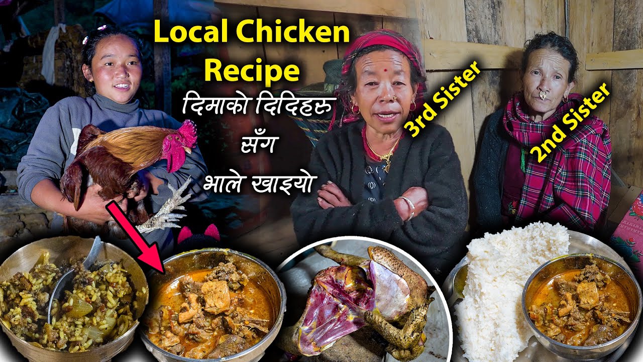 Local Chicken Dish & Soup cooking eating with guest || Dinner together in the village | Village Vlog