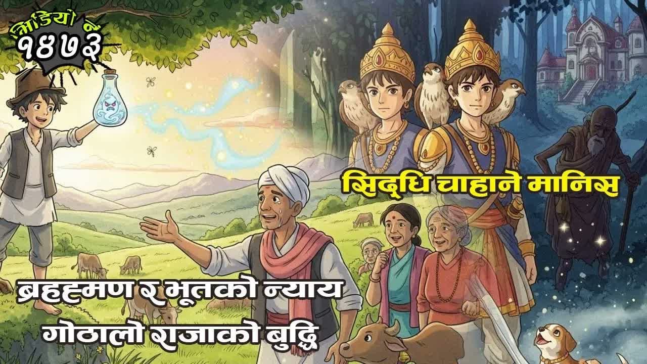 नेपाली लोककथाः ब्राह्मण र भूतको न्यायस् गोठालो राजाको बुद्धि । सिद्धि चाहने मानिस । 2 Folk Tales