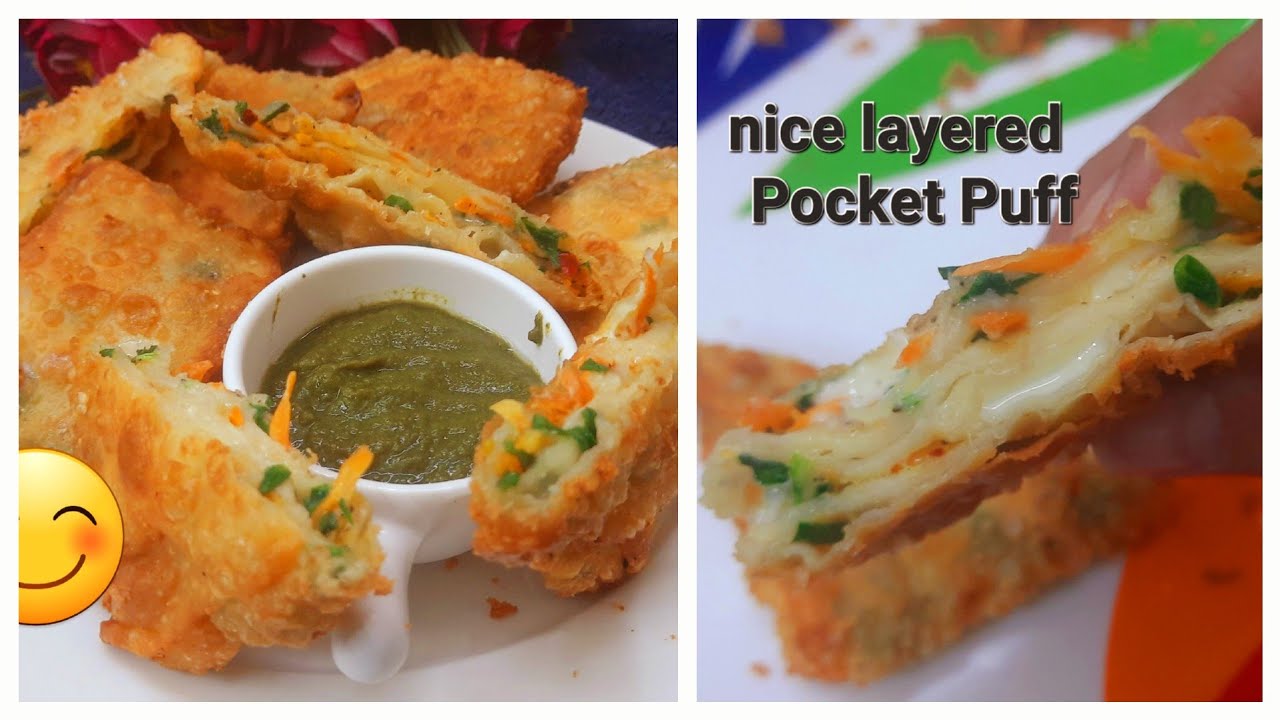 CHEESY POCKET PUFF❤️ New,easy, simple,layered PATTIES RECPIE
