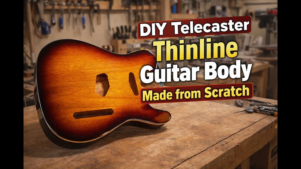 Изготовление Telecaster на станке с ЧПУ с нуля | Корпус гитары полностью изготовлен в VCarve | Бе...