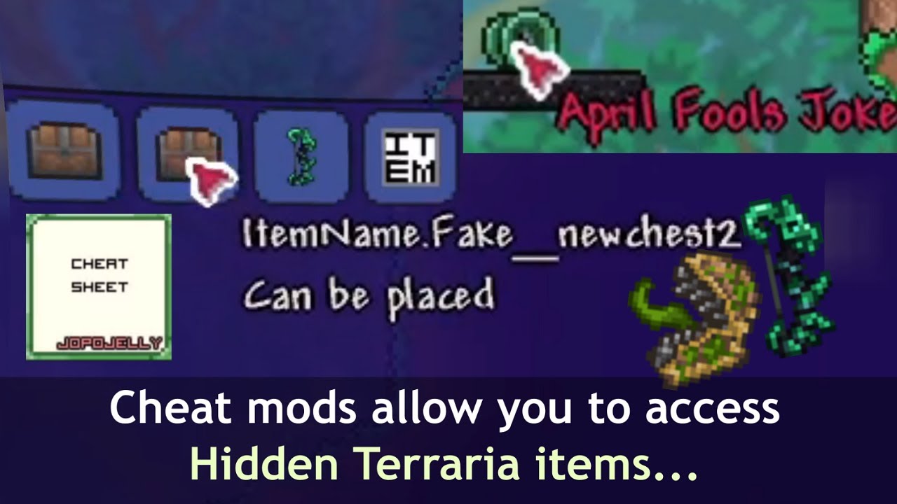 Terraria mods unlock secret unobtainable items, like boring bow..?