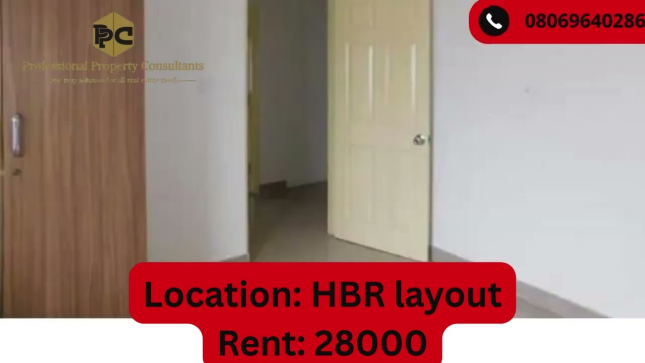 2 BHK Flat For Rent In HBR Layout