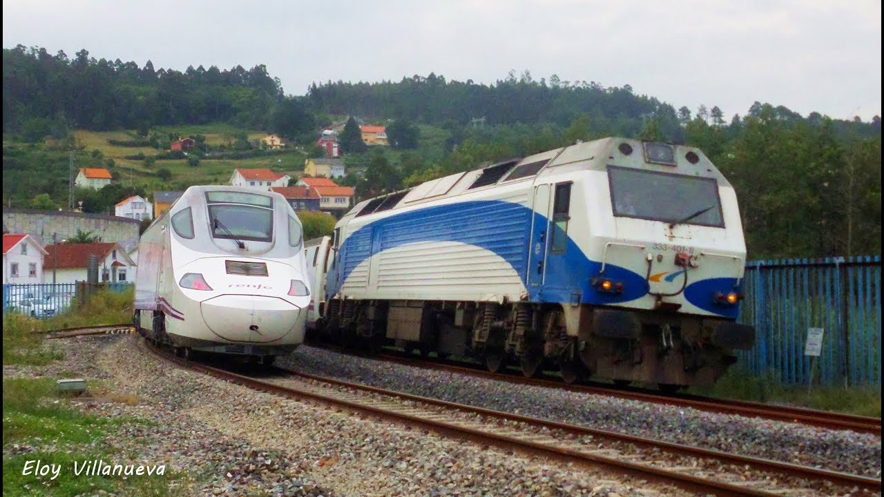 Alvia y Tren Hotel Talgo Ferrol - Madrid - Ferrol con gran variedad de locomotoras, ramas y lugares