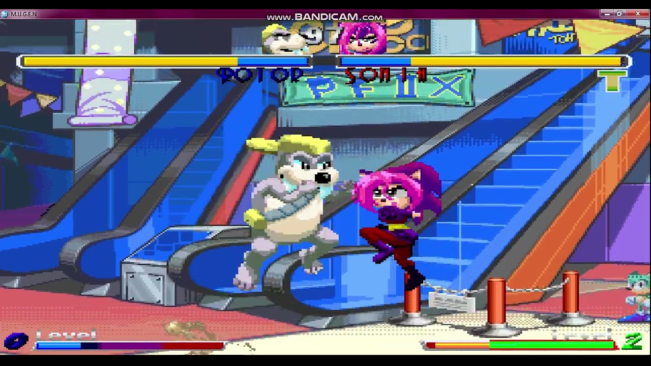 M.U.G.E.N SONIC FREEDOM FIGHTERS TOURNAMENT ROUND 1 LOSERS MATCH #1 ROTOR VS SONIA