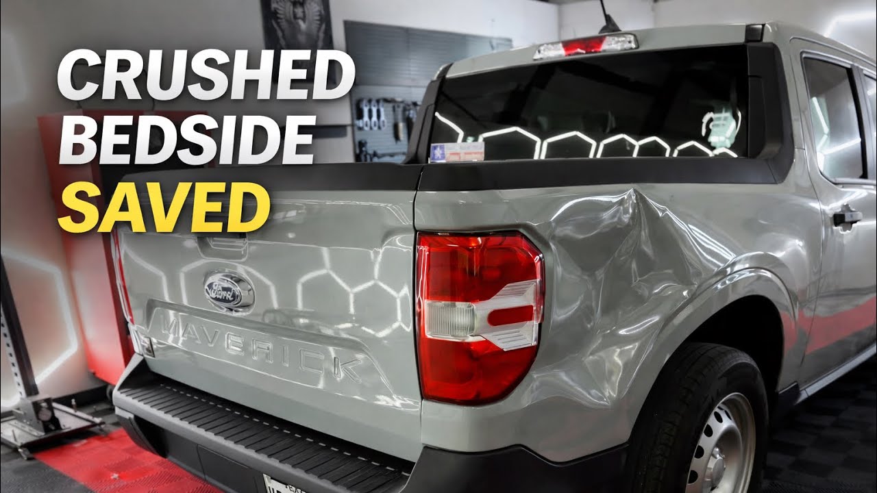 FULL Push-to-Paint PDR Tutorial | Crushed Ford Maverick Bedside Saved (Insurance Repair) 