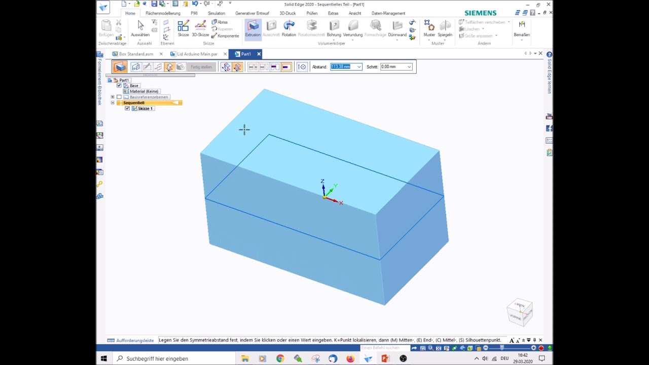 Solid Edge Tutorial 2  Extrusion