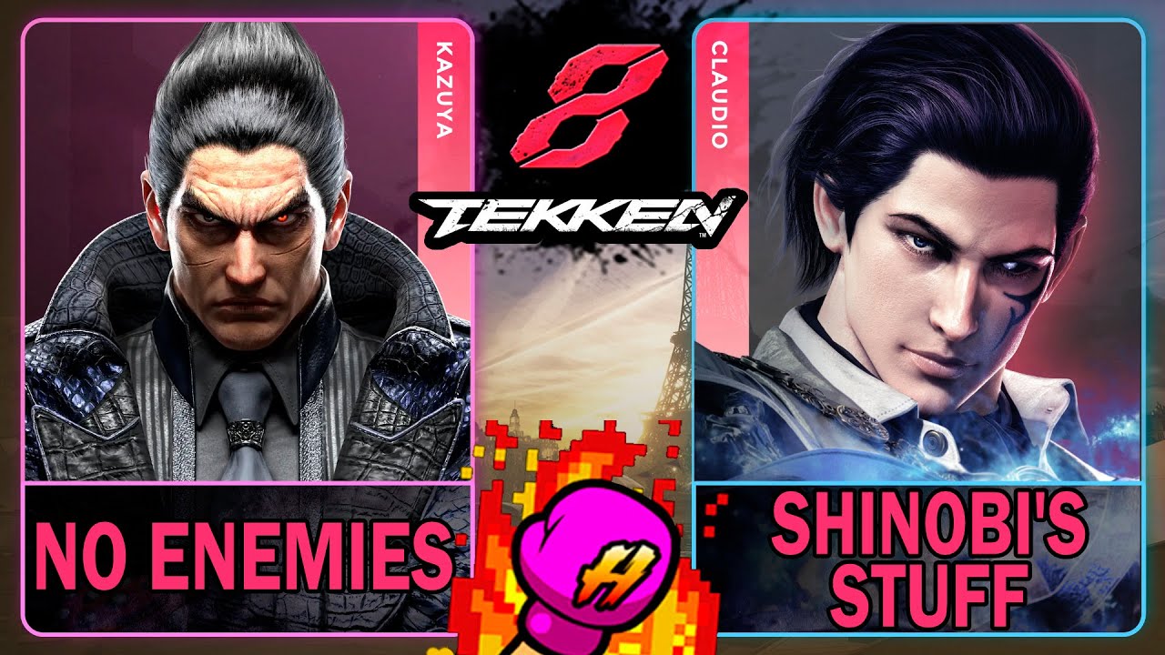 Tekken 8 No Enemies (KAZUYA) VS Shinobi's Stuff (CLAUDIO)🥊 鉄拳8🥊4K 60ᶠᵖˢ🥊T8🥊TK8 #tekken