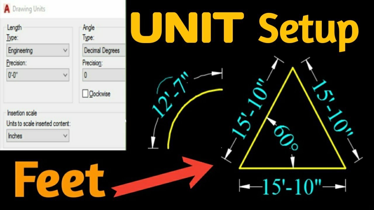 How to setup units in feet in Autocad🔥 How to set unit in autocad🔥 Dimension in Feet and Inches