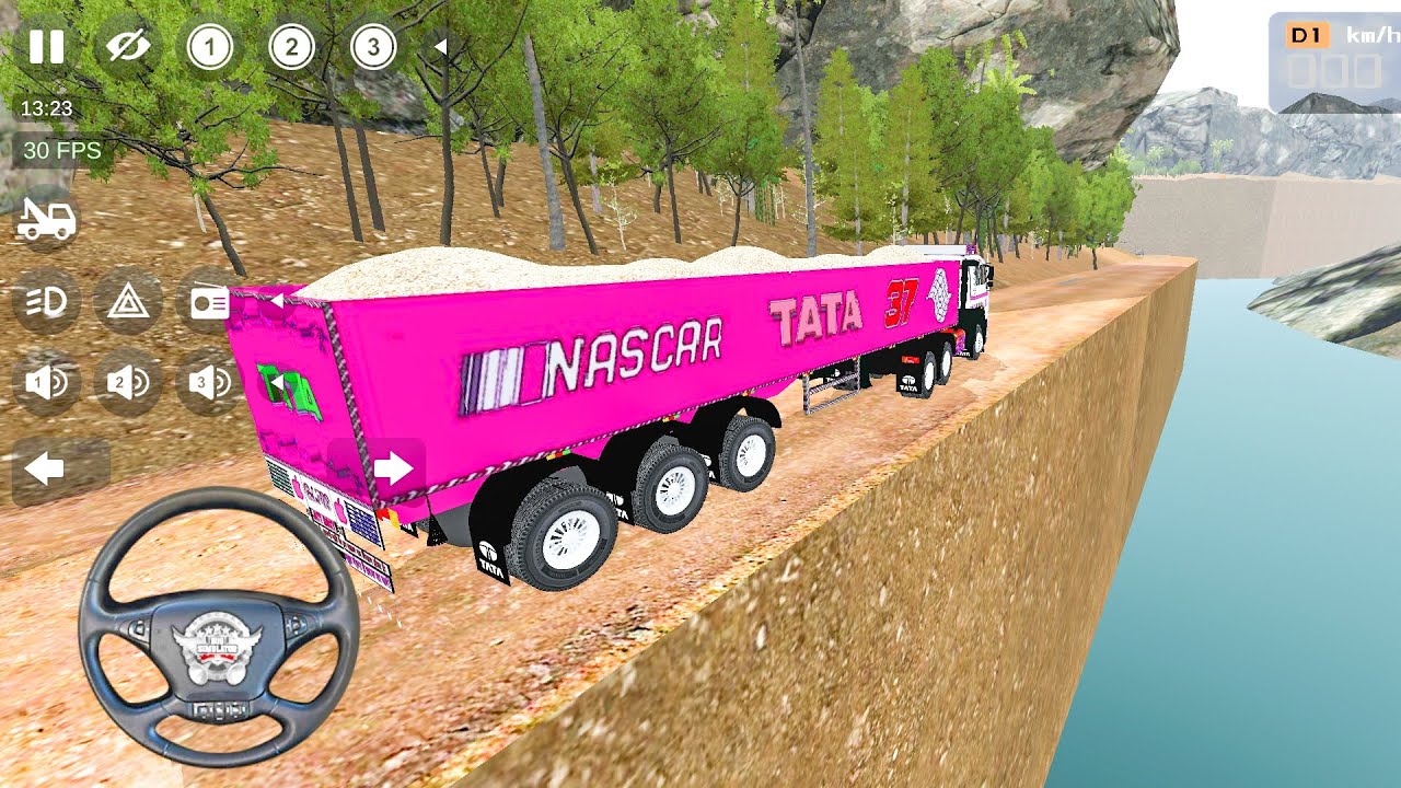 TATA Truck off Road Driving Signa Trailer Truck Material Loaded Drive Transport Gameplay 