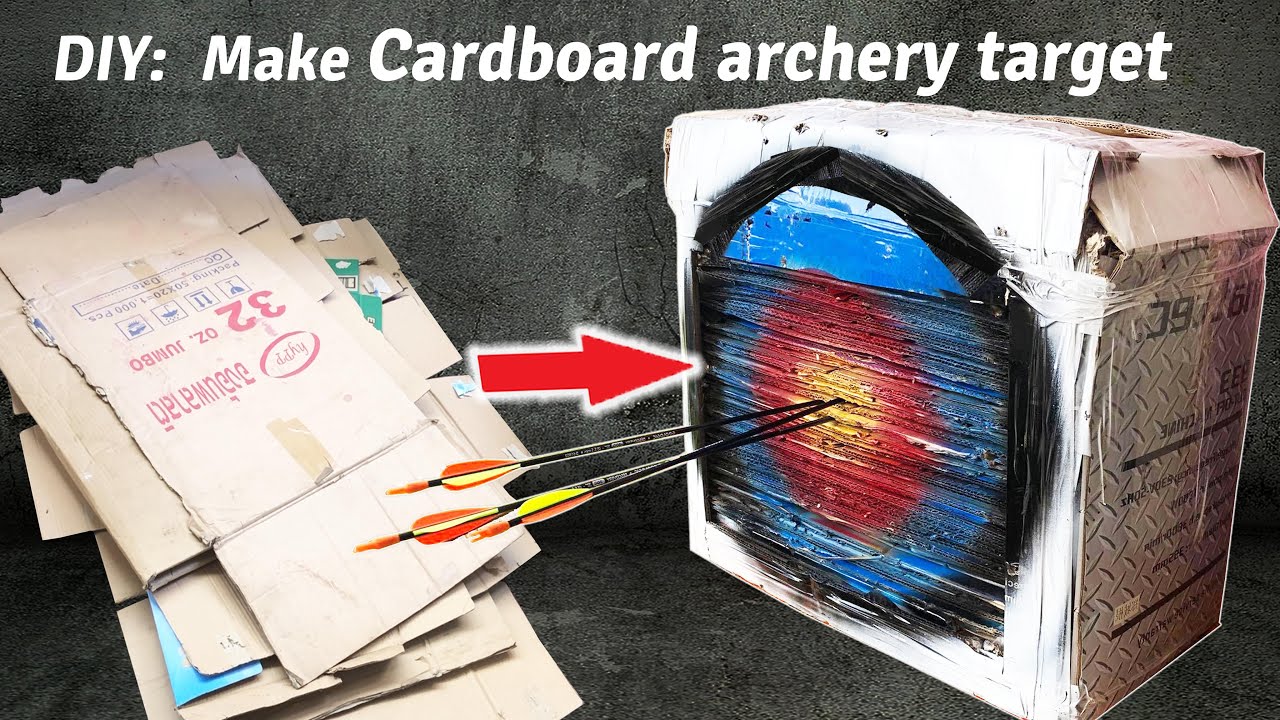 DIY: make cardboard archery target easy and inexpensive, cardboard archery target.