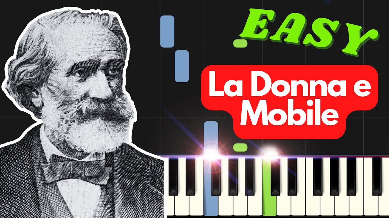 La Donna e Mobile I Verdi I Easy Piano Tutorial Sheet Music for Beginners I SLOW Simplified Version