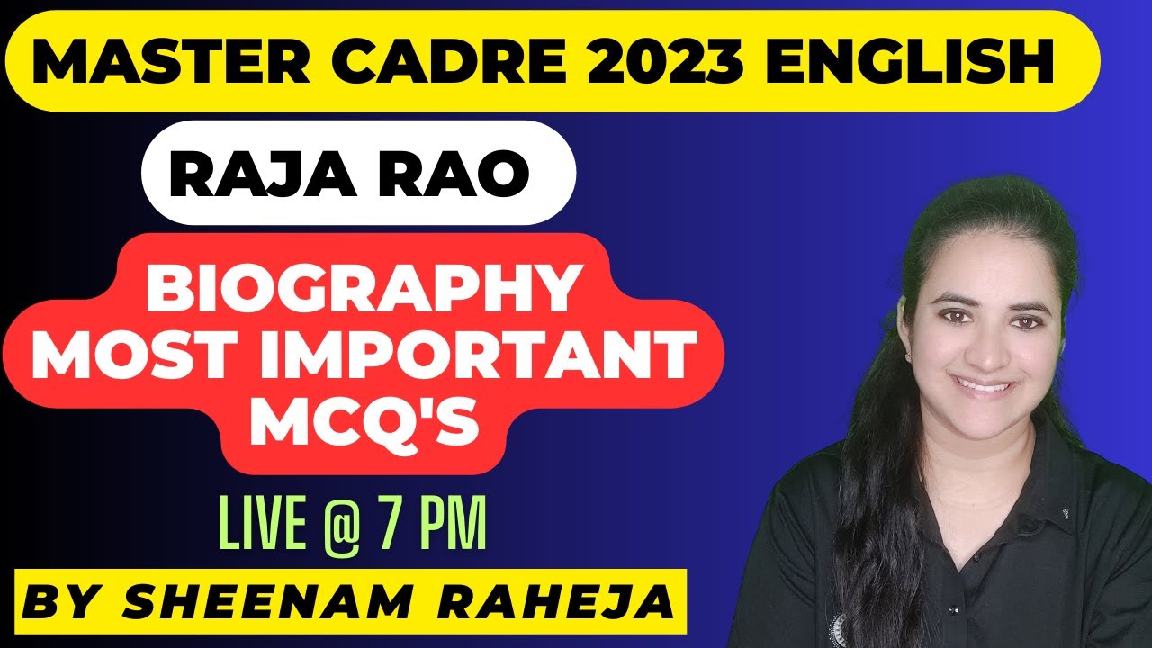 ТЕСТ MCQ РАДЖА РАО LEC 16 | важные факты | #MastercadreEnglish#DsssbTGT#DsssbPGT@SheenamRaheja