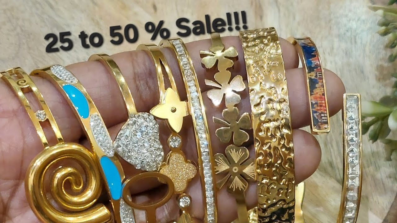 Hurry Up!!! 25 to 50% discount on bangle bracelets!!! #antitarnish #18kgoldplated ##banglebracelets 