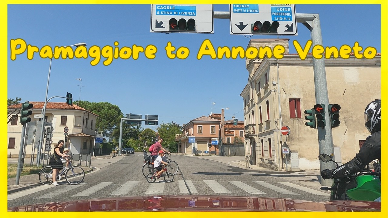 Driving Veneto Italy - Pramaggiore to Annone Veneto on a sunny day