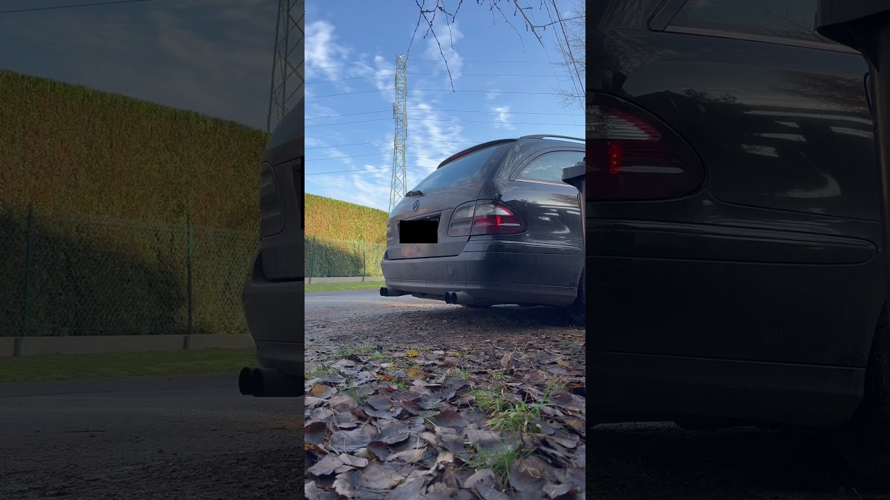 Mercedes w211 3.2cdi om648 straight pipe, exhaust sound (dp 3&rdquo;, no muffler)