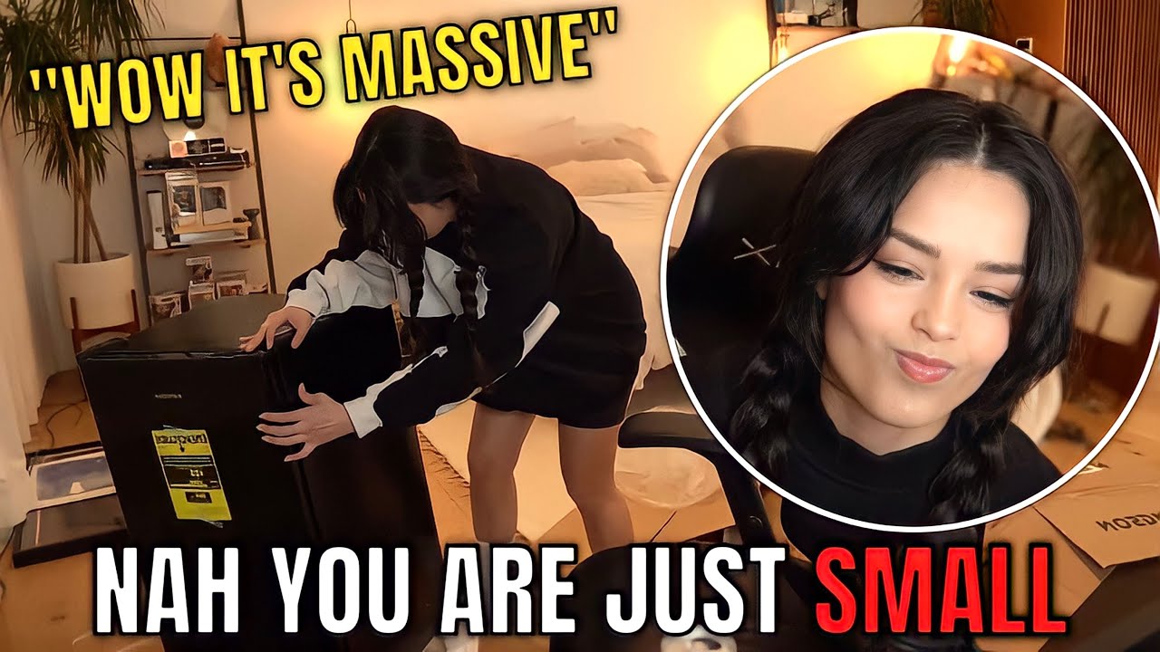 Valkyrae’s new “MINI FRIDGE” looks like a regular fridge next to her