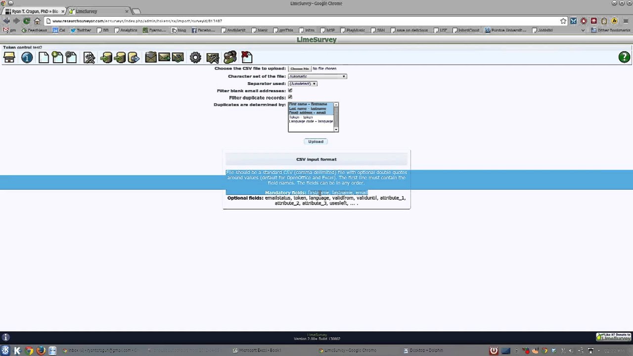 HOW TO: Import Emails into Limesurvey
