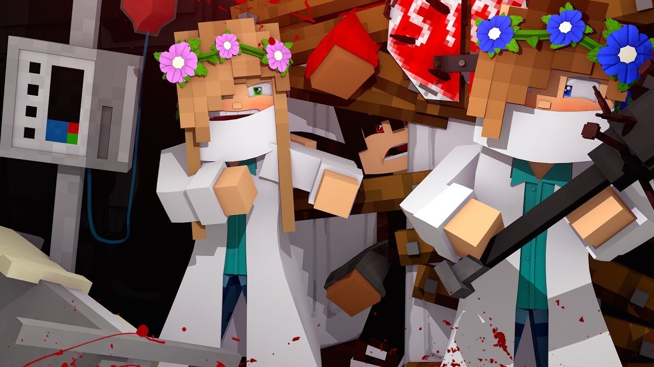 LITTLE KELLY ATTACKED BY ZOMBIE PATIENTS !!| Minecraft w/ Little Kelly & Little Carly