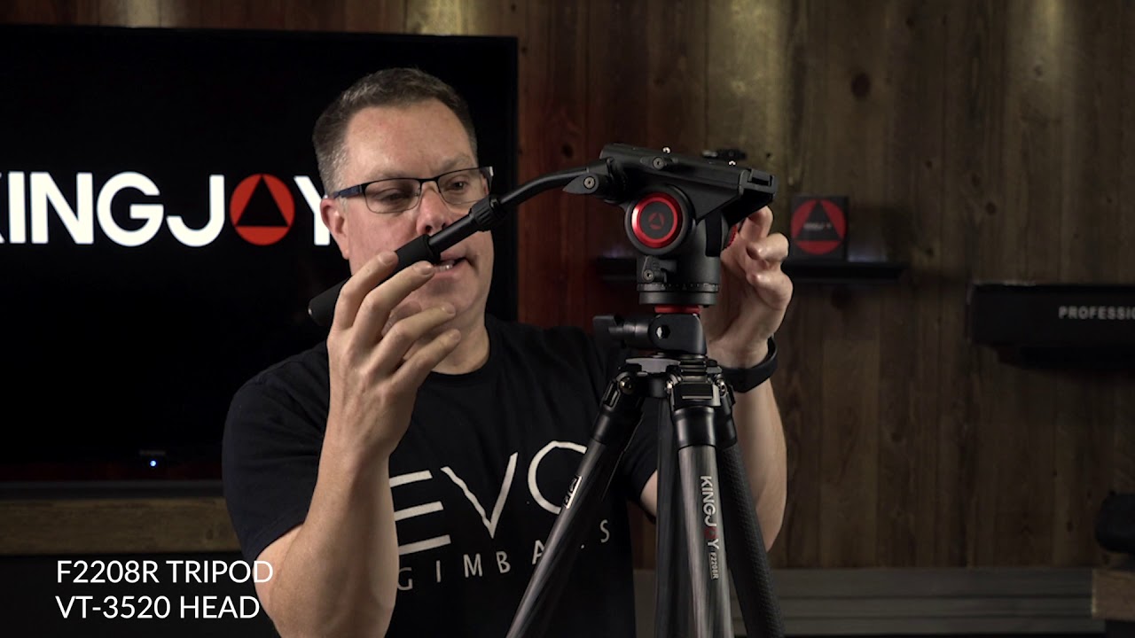 KingJoy F2208R Tripod with VT3520 Fluid Head for Pro Video