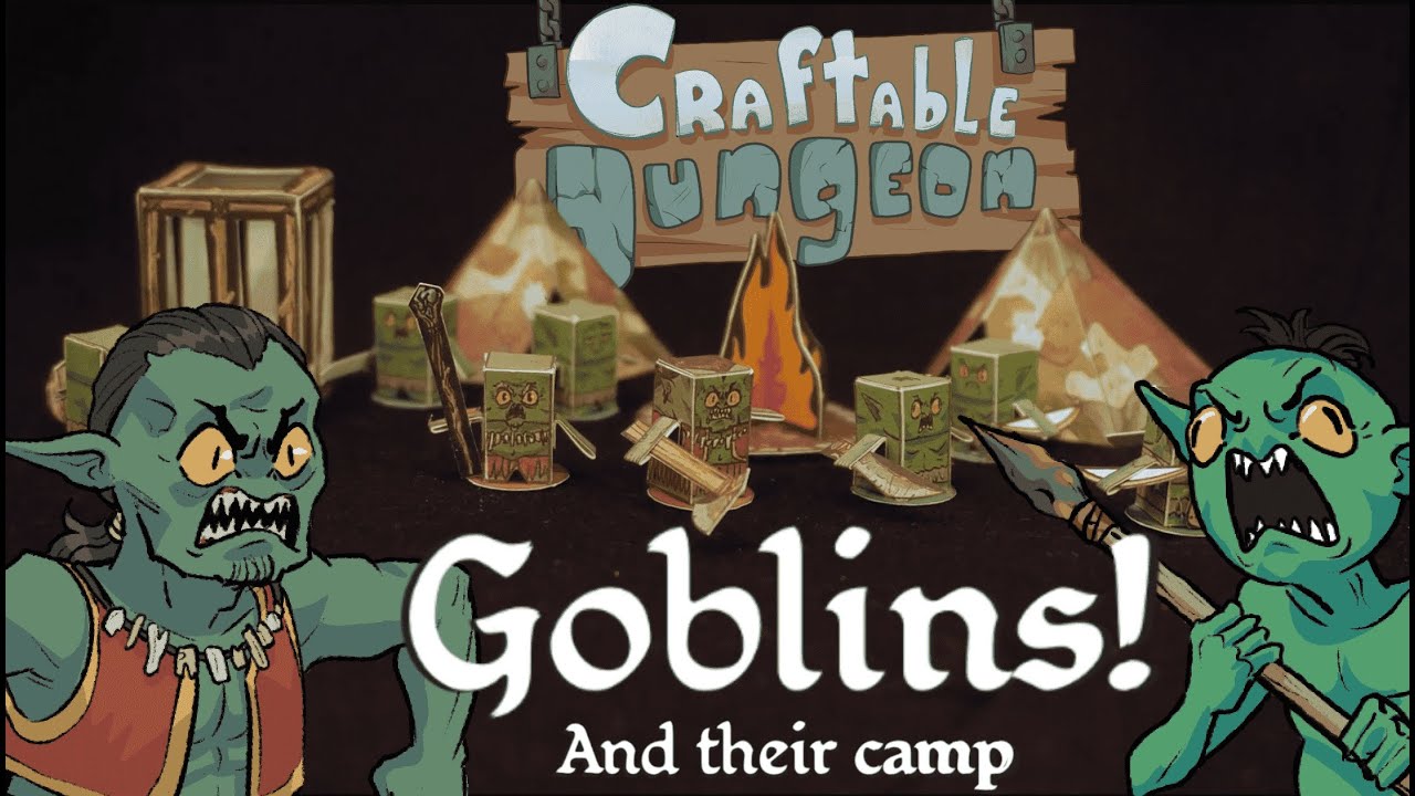 Goblins and Their Camp ~ TTRPG Papercraft for DnD ~ Sword Swing's Craftable Dungeon