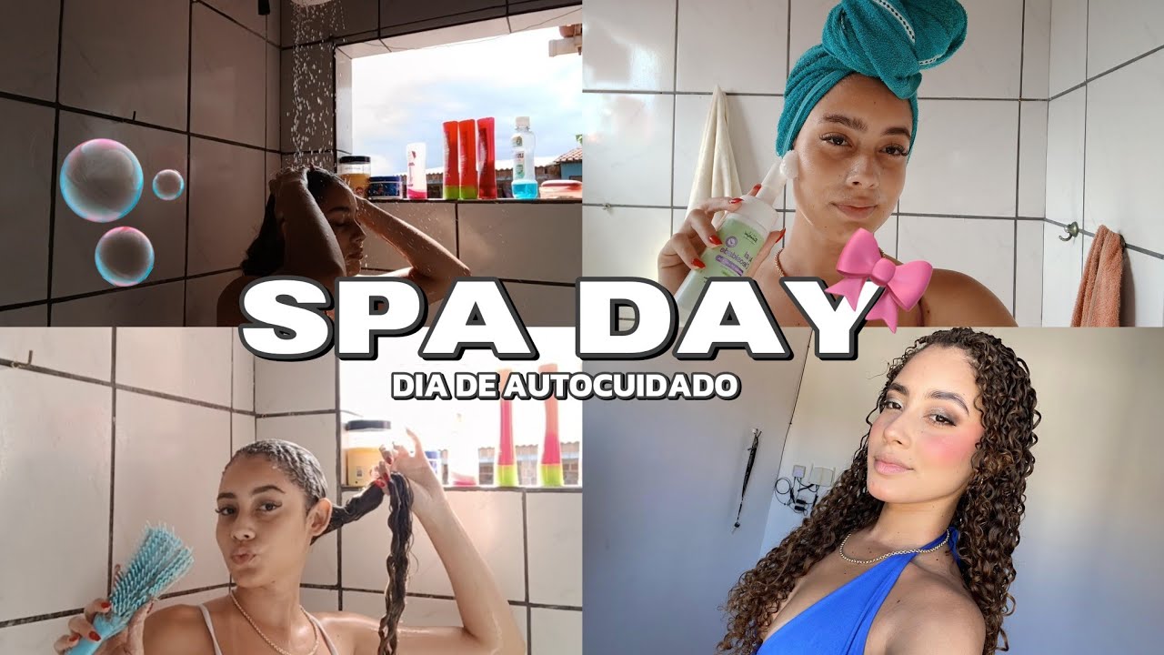 DIA DE SPA DAY EM CASA 💕🎀🫧/ lavei o cabelo, skin care, hidratação, finalização...