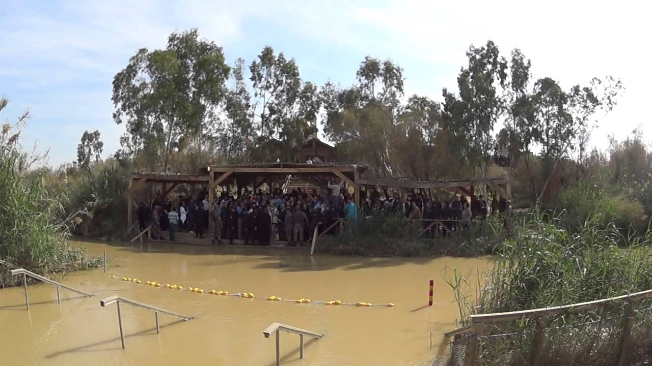 A Greek Orthodox Epiphany ceremony on the Jordanian side of the Jordan River Baptism Site