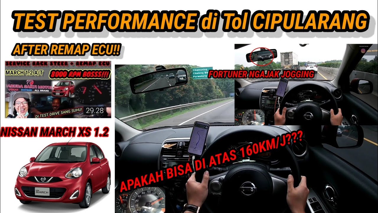 Test Performance Nissan March 1.2 di Tol Cipularang  After Remap Ecu | Fortuner Ngajak Jogging